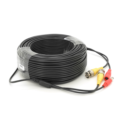 Патчкорд комбінований коаксіальний + живлення BNC + DC 50m, чорний