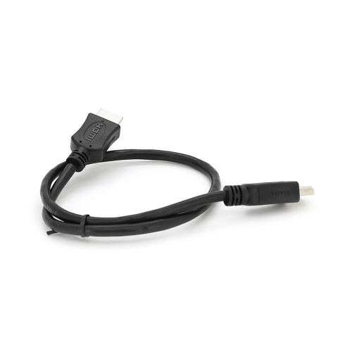 Кабель Merlion HDMI-HDMI HIGH SPEED 0.5m, v1.4, OD-7.5mm, круглий Black, коннектор Black, (Пакет) Q500
