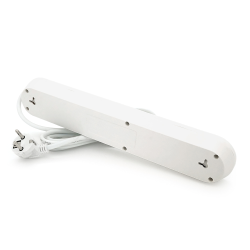 Мережевий фільтр F04U, 4 розетки EU + 3 USB, 1.5 м, перетин 3х0, 75мм, 2500W, White, Box