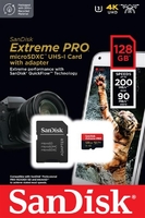 Карта памяті 128Gb SD micro SanDisk Extreme Pro V30 Class10 UHS-I U3 (SDSQXCD-128G-GN6MA) + SD адаптер