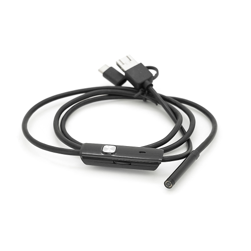 Універсальний ендоскоп 3в1 (USB+MicroUSB / Type-C) для смартфона / ПК, камера 5.5мм, жорсткий кабель 1м, з LED-підсвічуванням, IP67