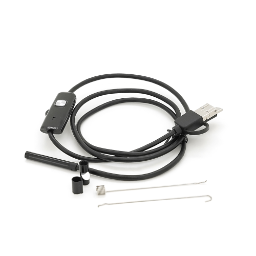 Універсальний ендоскоп 3в1 (USB+MicroUSB / Type-C) для смартфона / ПК, камера 5.5мм, жорсткий кабель 1м, з LED-підсвічуванням, IP67