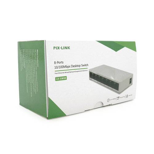 Комутатор PIX-LINK LV-SW08 8 портів Ethernet 10 / 100 Мбіт / сек, BOX Q100