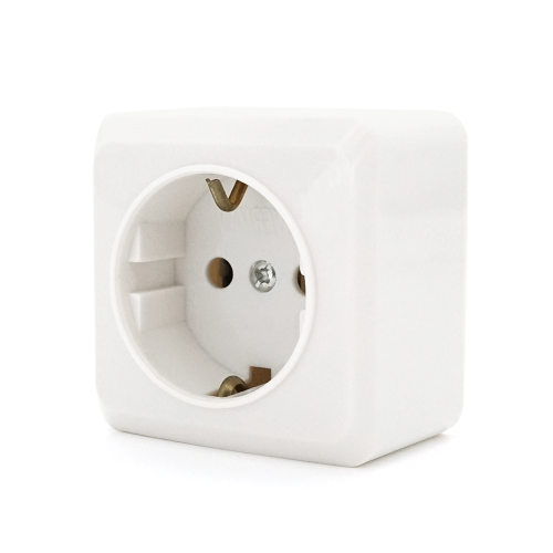 Розетка із заземленням накладна для зовнішнього монтажу, White, Q30