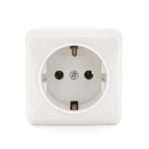 Розетка із заземленням накладна для зовнішнього монтажу, White, Q30