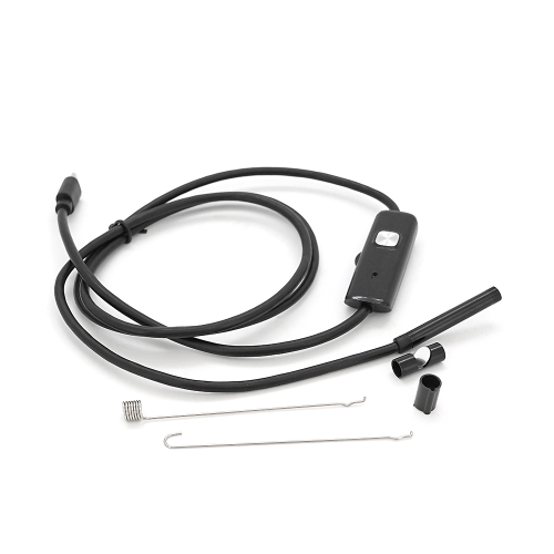 Універсальний ендоскоп 2в1 (USB / MicroUSB) для смартфона / ПК, камера 5.5мм, м&apos;який кабель 1м, з LED-підсвічуванням, IP67