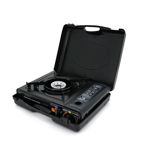 Портативна газова плита MS-155A, під газові балони бутан та пропан-бутан, Black, Box