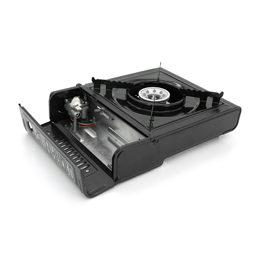 Портативна газова плита MS-155A, під газові балони бутан та пропан-бутан, Black, Box