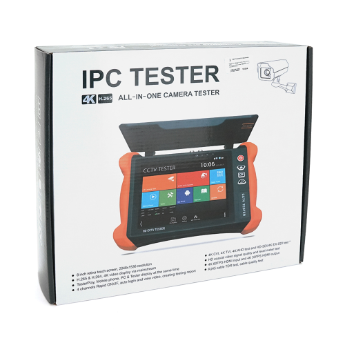 Тестер для камер відеоспостереження X9-MOVTADHS CCTV, з 8&amp;Prime; сенсорним дисплеєм SDI, TVI, AHD, CVI, Multimeter, TDR, OPM, VFL, POE, 4K, HDMI In&amp;amp;Out