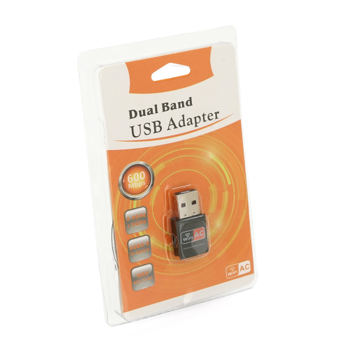 Двохдіапазонний бездротової мережевий адаптер Wi-Fi-USB Merlion LV-UAC09, RTL8811CU, 802.11bgn, 600MB, 2.4 GHz, Blister Q400