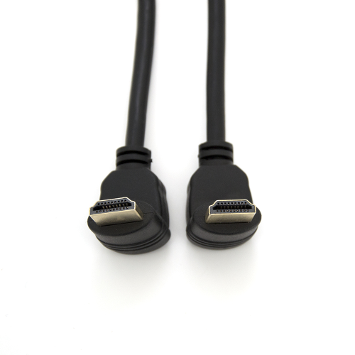 Кабель MerlionHDMI-HDMI 1.0m, v1.4, OD-7.5mm, круглий Black, коннектор Black 90 &amp;deg; кутовий / 90 &amp;deg; кутовий