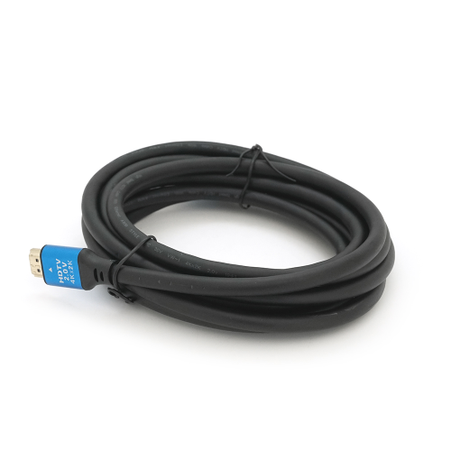 Кабель Merlion HDMI-HDMI 4Kx2K Ultra HD, 3.0m, v2,0, круглий Black, коннектор Blue, Blister-box, Q80