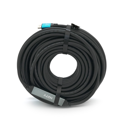 Кабель Merlion HDMI-HDMI 4Kx2K Ultra HD, 25.0m, v2,0, круглий Black, коннектор Blue, Blister-box, Q10