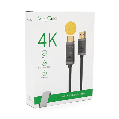 Кабель DisplayPort (M) - HDMI (F) 3.0m VEGGIEG DH-403 Black