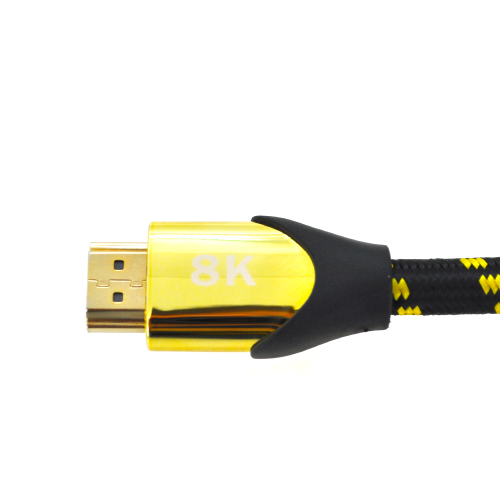 Кабель Ritar PL-HD207 HDMI-HDMI 19 + 1, UltraHD 8K 60HZ, 4K 120HZ, 1.5m, v2,1, OD-6.3mm, з фільтром, в оплетке Black / Gold, коннектор Gold, Blister, Q100