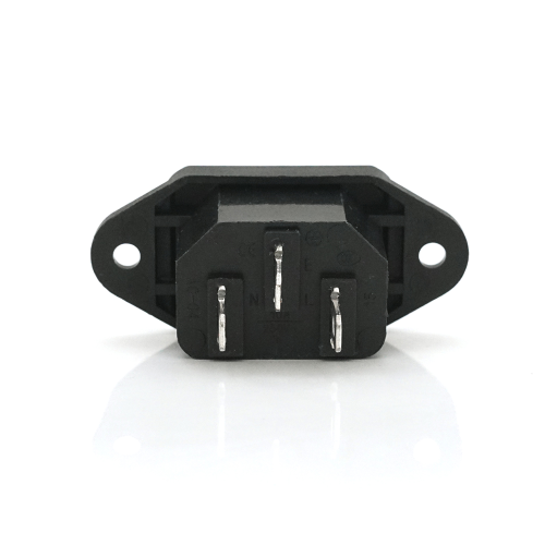 Триконтактний роз&apos;єм AC04-С14 тато, 250В, 10А, під викруткову збірку, Q200, Black