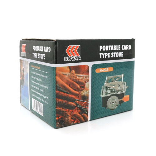 Туристичний газовий пальник K-201 з п&apos;єзопідпалом під газові балони бутан, Box