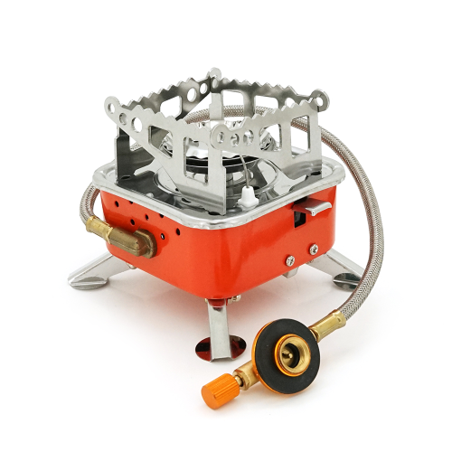 Туристичний газовий пальник K-204 з п&apos;єзопідпалом та захистом від вітру під газові балони бутан та пропан-бутан, Box