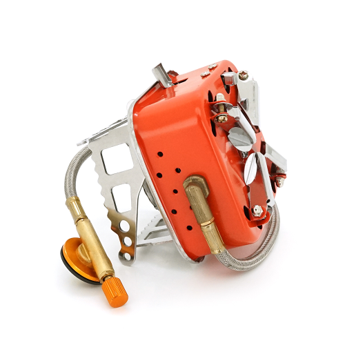 Туристичний газовий пальник K-204 з п&apos;єзопідпалом та захистом від вітру під газові балони бутан та пропан-бутан, Box