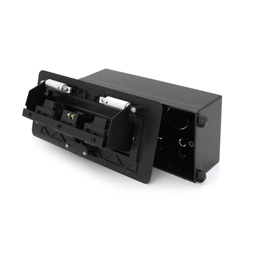 Розетка для підлоги висувна із заземленням J29L, дві розетки + 2 * USB, Input: AC 100-250V 16A, Black