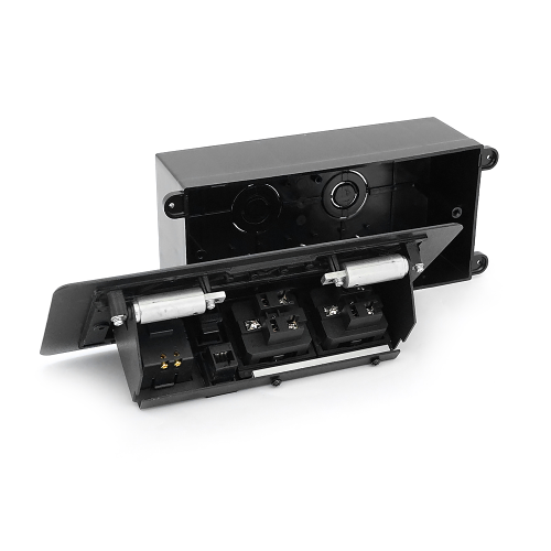 Розетка для підлоги висувна із заземленням J29L, дві розетки + 2 * USB + 2* RJ45, Input: AC 100-250V 16A, Black
