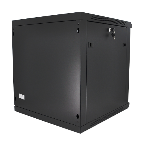 Шафа Merlion 18U, 600*450*897mm (Ш*Г*В)мм загартоване скло, чорна, сталь 1,2мм із замком (у розібраному вигляді!!!)