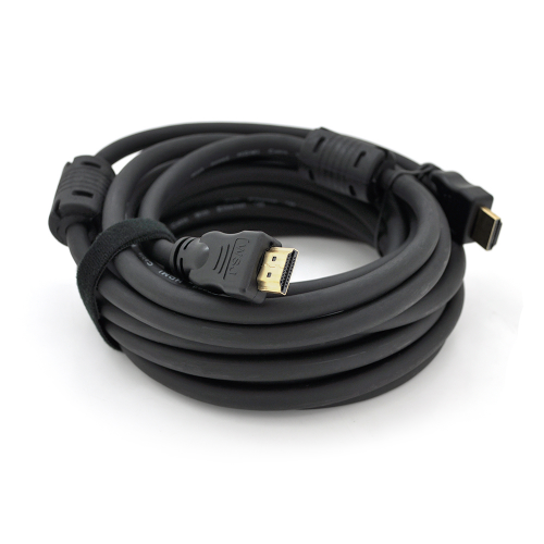 Кабель Ritar PL-HD348 HDMI-HDMI Ultra HD 4K,1080P, 5.0m, v1,4, OD-7.3mm, з фільтром, круглий Black, конектор Gold, Пакет, Q70