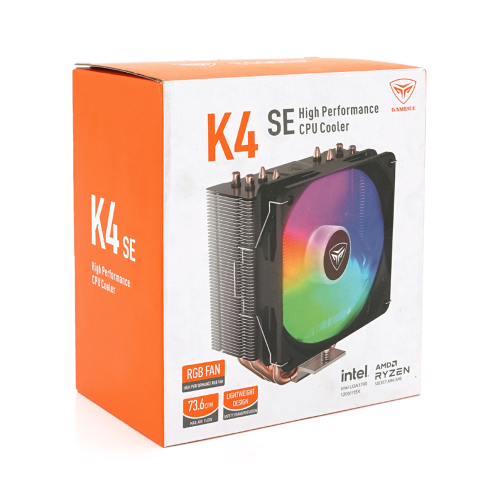 Система охолодження PcCooler K4 SE для Intel LGA115X / 1200 / 1700 AMD AM4 / AM5, 4-pin, RPM 1800&amp;plusmn;10%, BOX