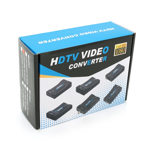 Конвертер HDMI(тато) на SCART(мама), 5V / 2A + перехідник, Black, Box, Q250