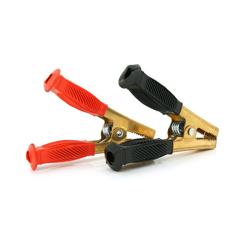 Набір акумуляторних затискачів &amp;quot;крокодили&amp;quot; Merlion чорний + червоний 200А-500А 160мм (щільний гумовий, рифлений кожух), Пакет, Q2