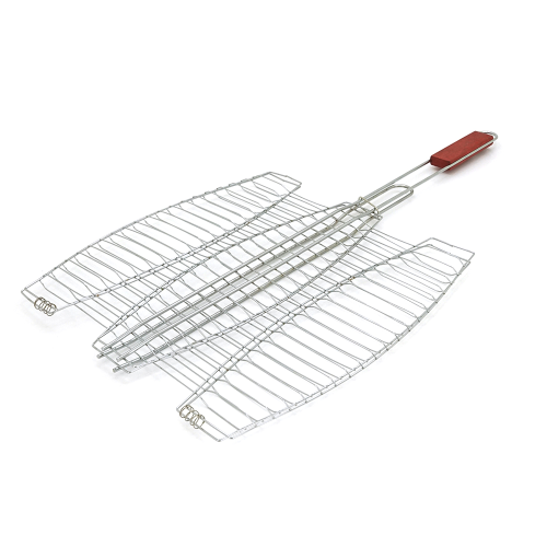 Решітка нержавіюча овальна для гриля - барбекю для 3ех риб 400 * 370 мм, ОЕМ