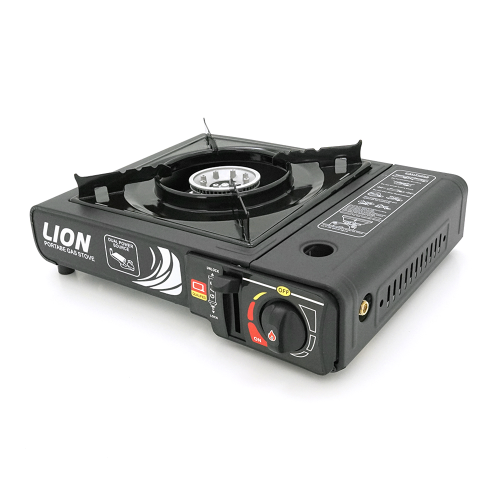 Портативна газова плита LION, під газові балони бутан та пропан-бутан, Black, Box