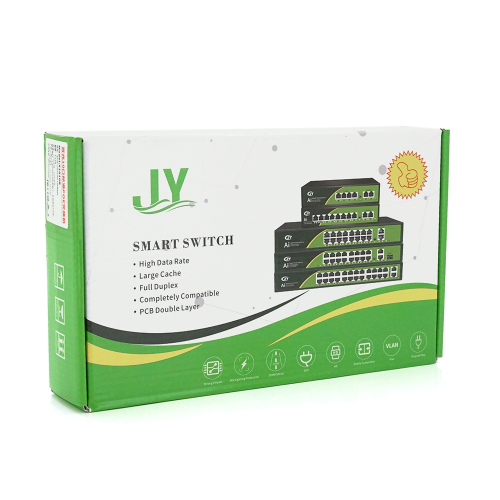 POE комутатор JY-1010B 8 POE 10 / 100 + 2 RJ45 10 / 100 + вбудований блок живлення 52V 2.3A