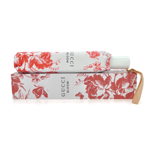 Парасолька жіноча Guccil Bloom автоматична, D-112см, захист від сонця, UV (99%), захист від дощу, каркас - Al+Fe, White-red