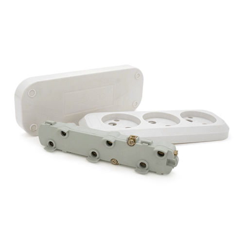 Блок розеток для подовжувача 250V TMBR-3W, 3 гнізда без заземлення Q200