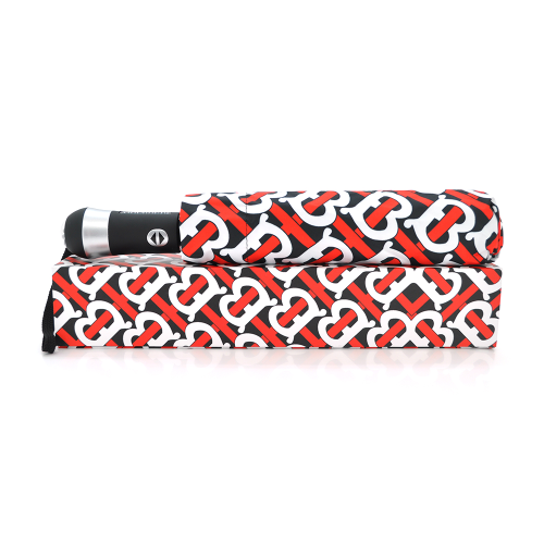 Парасоля жіноча Burberry автоматична, D-118см, захист від сонця, UV (99%), захист від дощу, каркас - Al+Fe, Black-Red