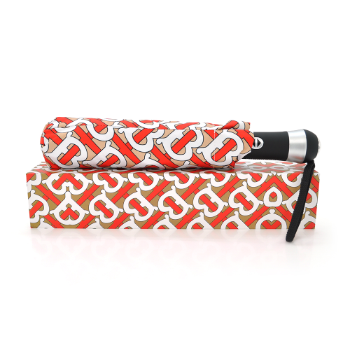 Парасоля жіноча Burberry автоматична, D-116см, захист від сонця, UV (99%), захист від дощу, каркас - Al+Fe, Gold-Red