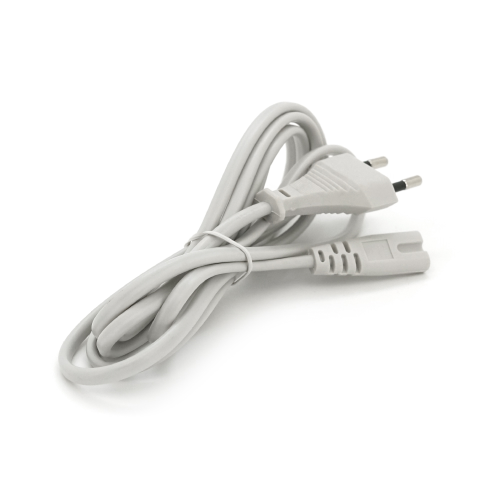 Кабель живлення 1.8m, 0.75mm, PC-184 / 2 CEE7 / 16-C7 2 pin (для побутової техніки), Gray, OEM Q500