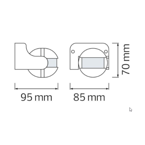 Датчик руху + сутінковий LINEA 1000W 220-240V IP44 180 градусів. 95х85х70мм чорний