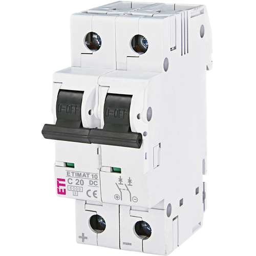 Автоматический выключатель ETI ETIMAT 10-DC 2p C 20 A (6 kA) (2138717)