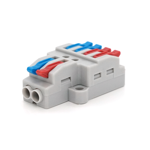 Клемна колодка з нажімнимі зажимами 2х4-дроти, 400В 32А, 0.08- 4мм2, SPL-42, gray