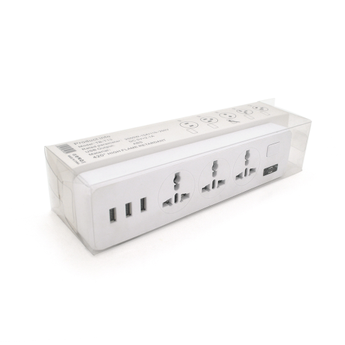 Мережевий фільтр ТВ-Т13, 3 розетки + 3 USB, 2 м, перетин 3х0,75мм, 2500W, White, Box