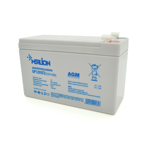 Акумуляторна батарея MERLION AGM GP1295F2 12 V 9,5 Ah (150 x 65 x 95 (100)) White Q10 / 420