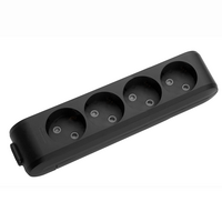 Колодка Panasonic X-tendia 4 гнізда, з захистними шторками, чорна