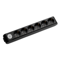 Колодка Panasonic X-tendia заземлення 6 гнізд вимикач Black