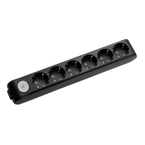 Колодка Panasonic X-tendia заземлення 6 гнізд вимикач Black
