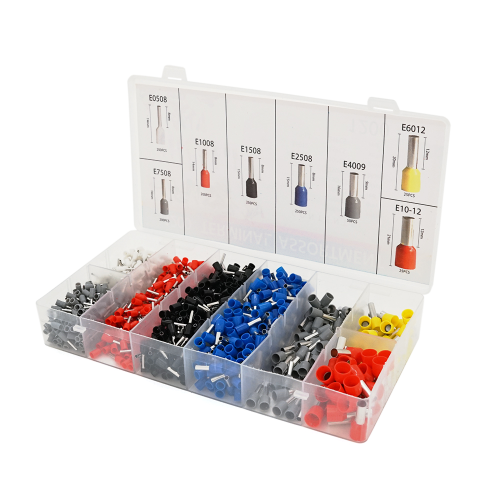 Крімпер HCS8 6-4 для обтиску кабельного накінечника, red + набір кабельних наконечників (E0508-360шт, E1508-180шт, E2508-150шт, E1008-240шт, E4009-90шт)