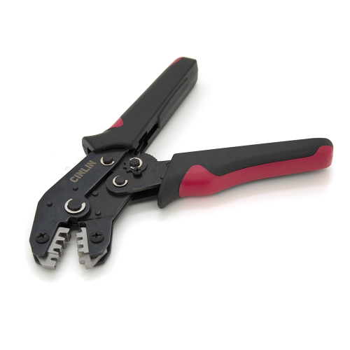 Інструмент обжимний SN-2549 для обжимки клем + насадки 06 -0.5-6mm2, 02С -0.5-2.5mm2, 06WF -0.25-16mm2, 48B -0.5-2.5mm2, Black-red