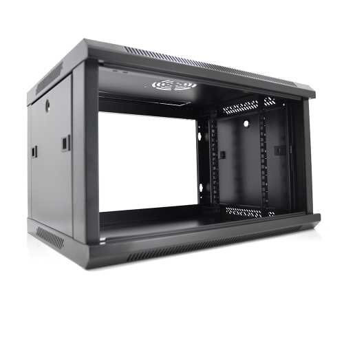 Шафа Merlion 6U, 600*600*367 (Ш*Г*В)мм загартоване скло, чорна. сталь 1,2мм з замком