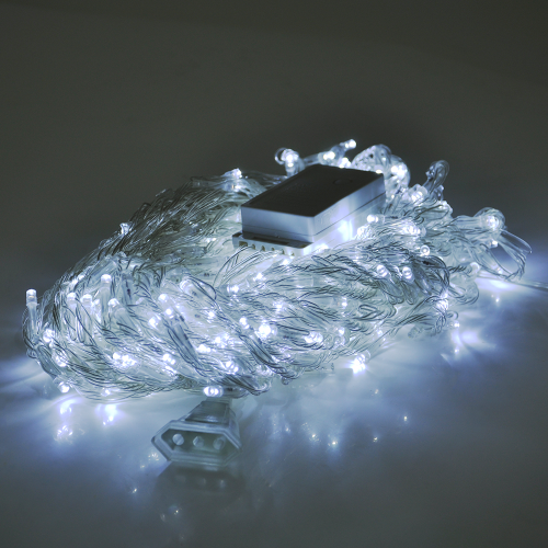 Гірлянда 500LED (Водоспад) White, 8 режимів, 3*2метра, прозора ізоляція, BOX